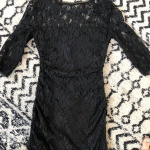 Black lace 3/4 sleeves mini